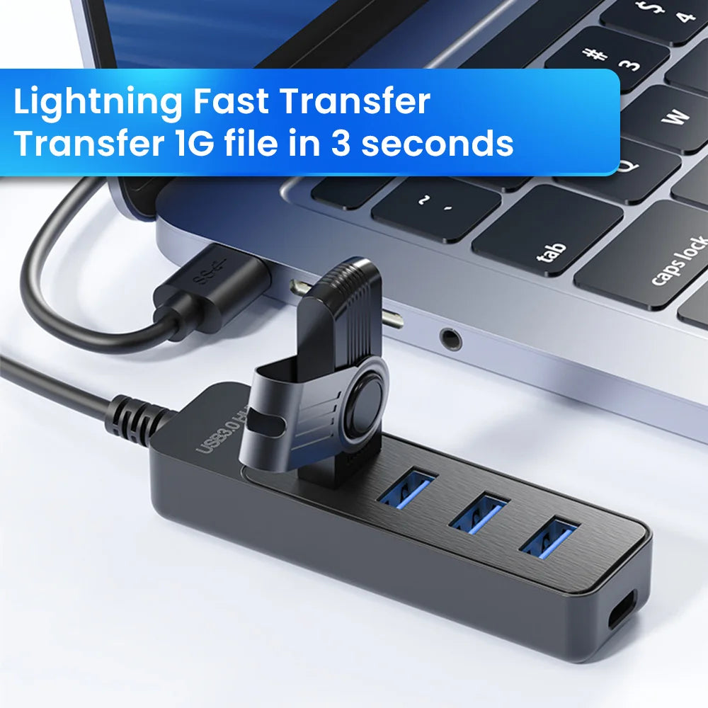 4 Ports USB 3.0 2.0 Hub Multi USB Splitter Hub Type C Power Adapter Multiple Expander High Speed For Laptop Computer Accessories