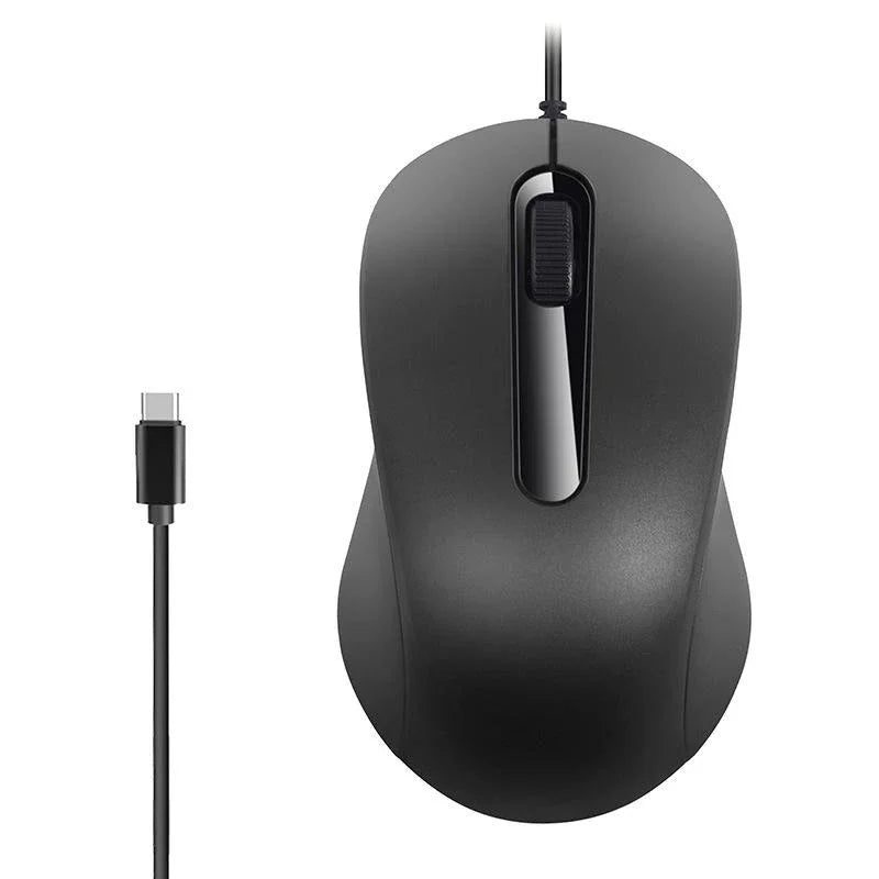 Mouse Lenovo Wired Mouse Type-C Plug Ergonomic Design Tablet Notebook Office Optical Silent Mouse For PC Android IOS