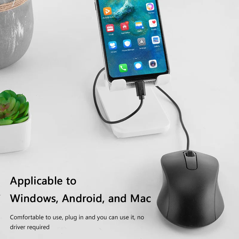 Mouse Lenovo Wired Mouse Type-C Plug Ergonomic Design Tablet Notebook Office Optical Silent Mouse For PC Android IOS