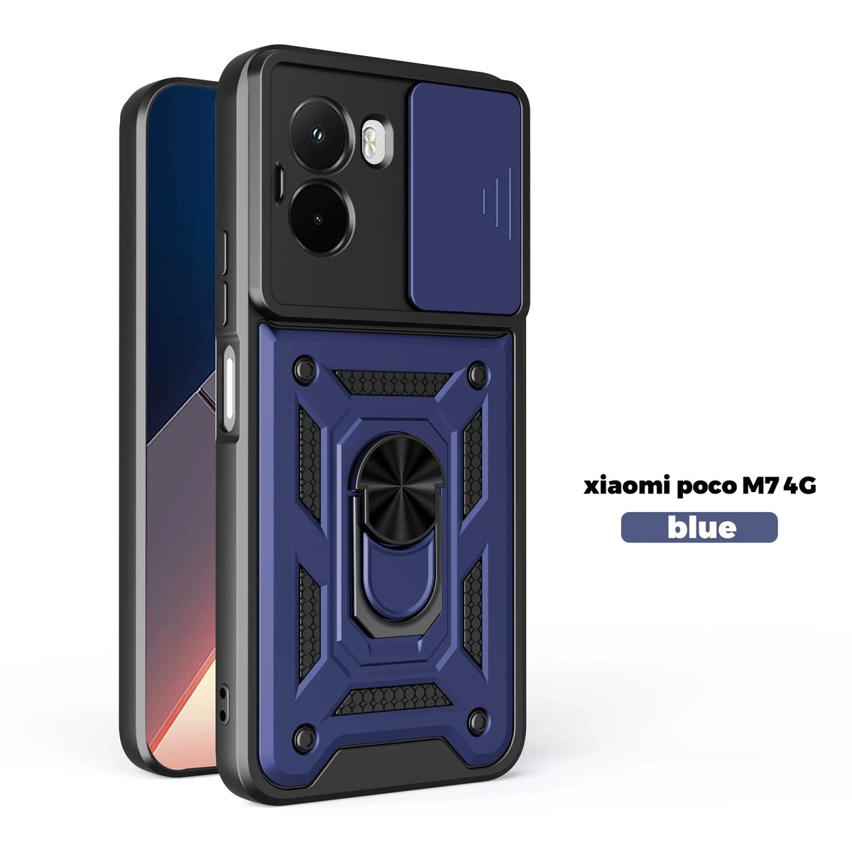 Shockproof Armor Case For Mi POCO M7 4G Car Holder Phone Cover Camera Lens Protection Fundas