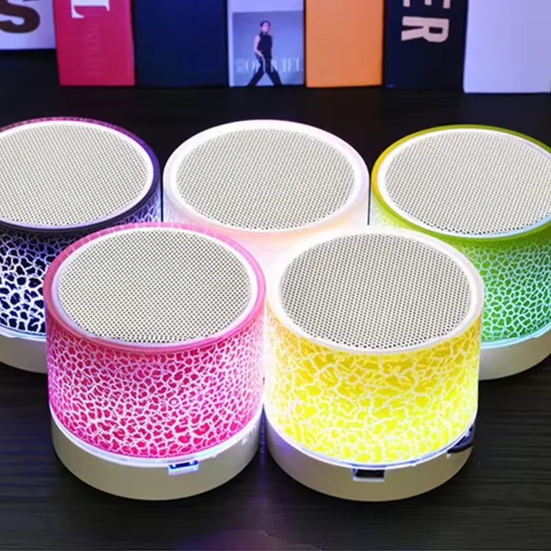 Mini Portable Bluetooth Speaker Car Audio Music Dazzling Crack LED Wireless Bluetooth 4.1 Subwoofer Speaker TF Card