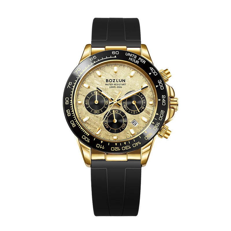 BOZLUN Luxury Movement Quartz Watches For Men Women Chronograph Wristwatch Fashion Luminous Hands Waterproof Watch Reloj Hombre