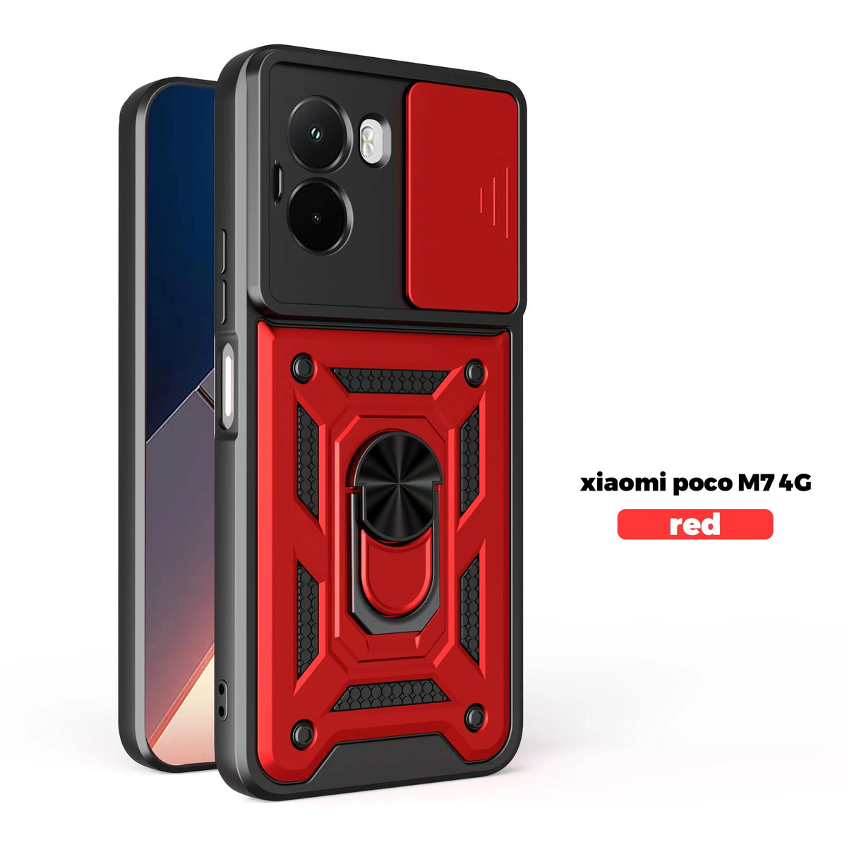Shockproof Armor Case For Mi POCO M7 4G Car Holder Phone Cover Camera Lens Protection Fundas