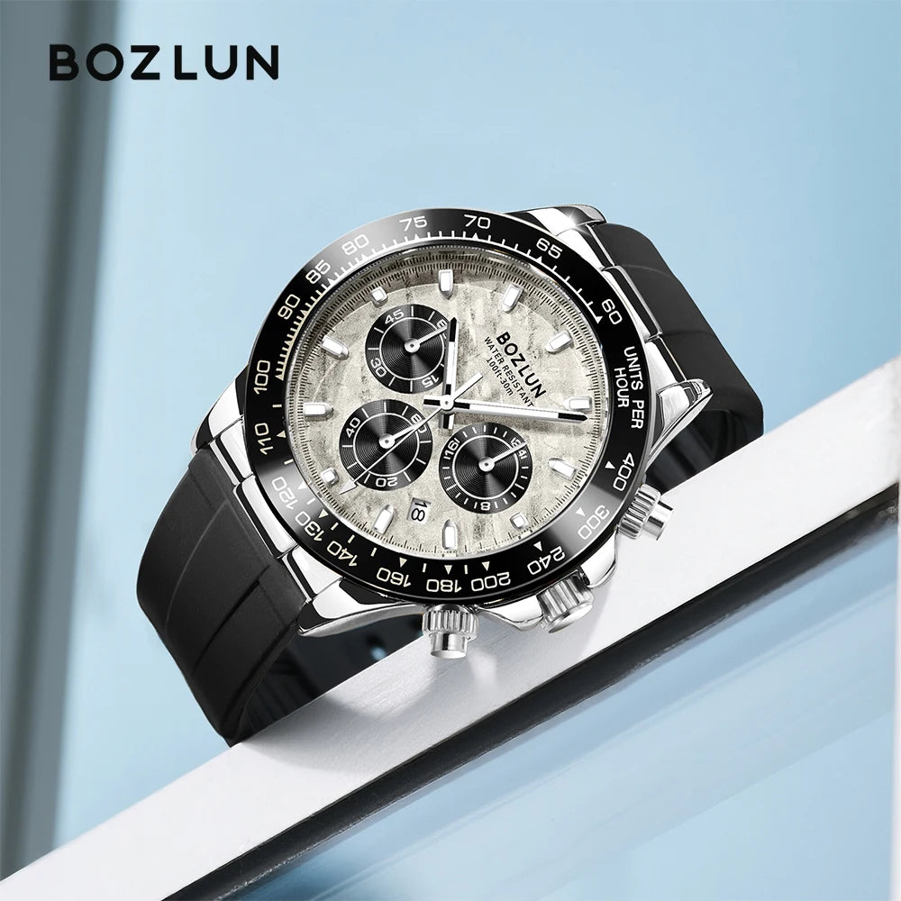 BOZLUN Luxury Movement Quartz Watches For Men Women Chronograph Wristwatch Fashion Luminous Hands Waterproof Watch Reloj Hombre
