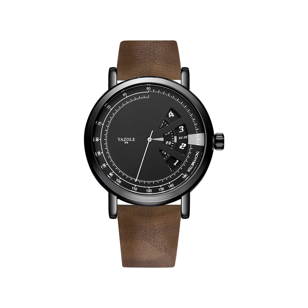 Yazole 509 Cross-border Fashion Turntable Watch Men Waterproof Men's Quartz Watch Men's Watch Watch Wholesale