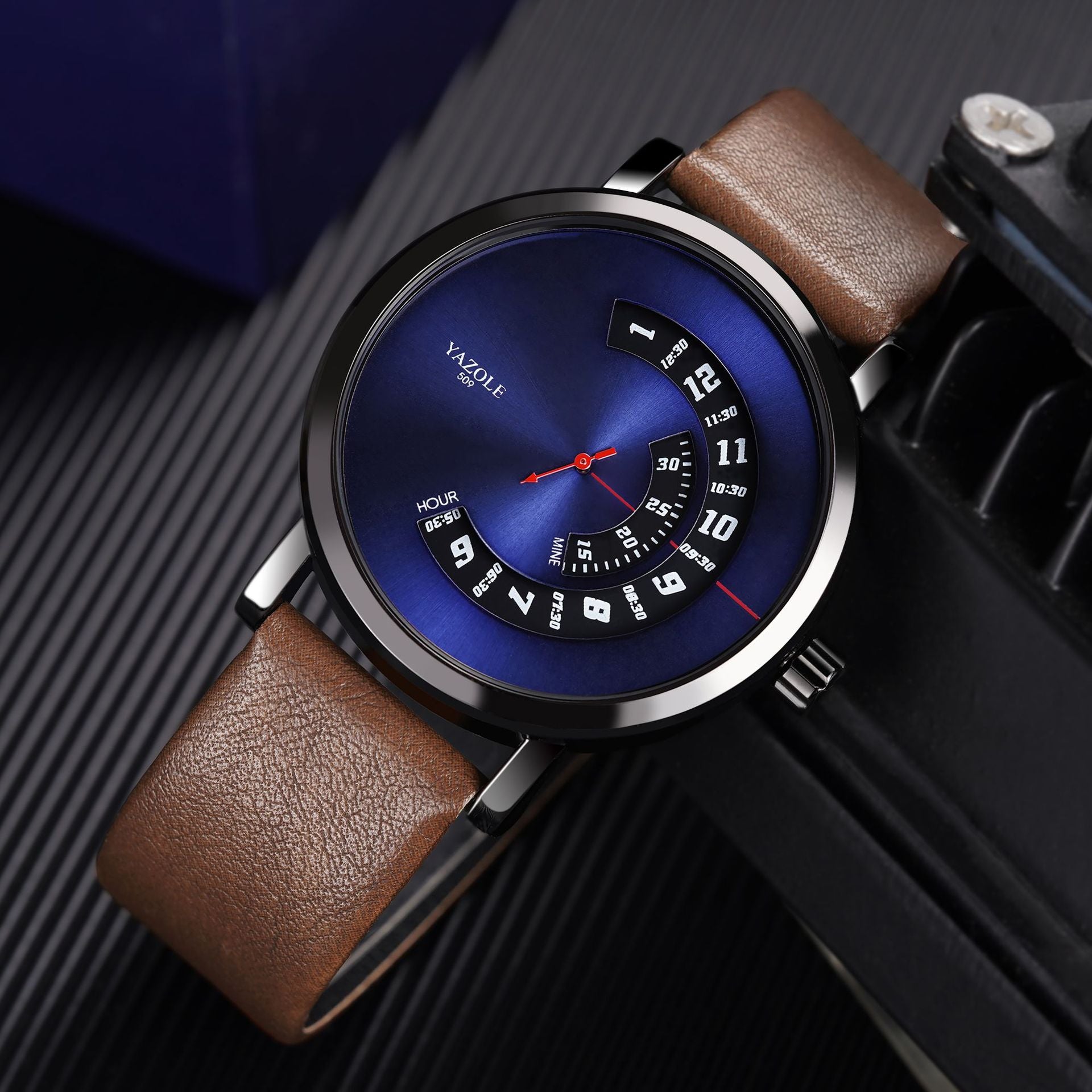 Yazole 509 Cross-border Fashion Turntable Watch Men Waterproof Men's Quartz Watch Men's Watch Watch Wholesale