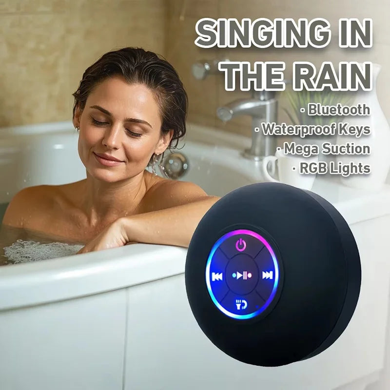 IPX4 Waterproof Bluetooth Speaker With Colorful LED Lights Strong Suction Cup Portable Mini Bluetooth Speaker For Outdoor Show