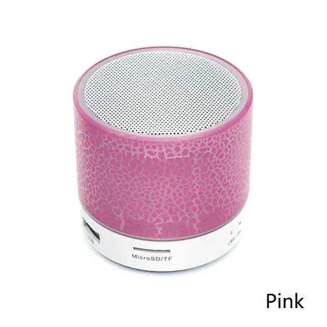 Mini Portable Bluetooth Speaker Car Audio Music Dazzling Crack LED Wireless Bluetooth 4.1 Subwoofer Speaker TF Card