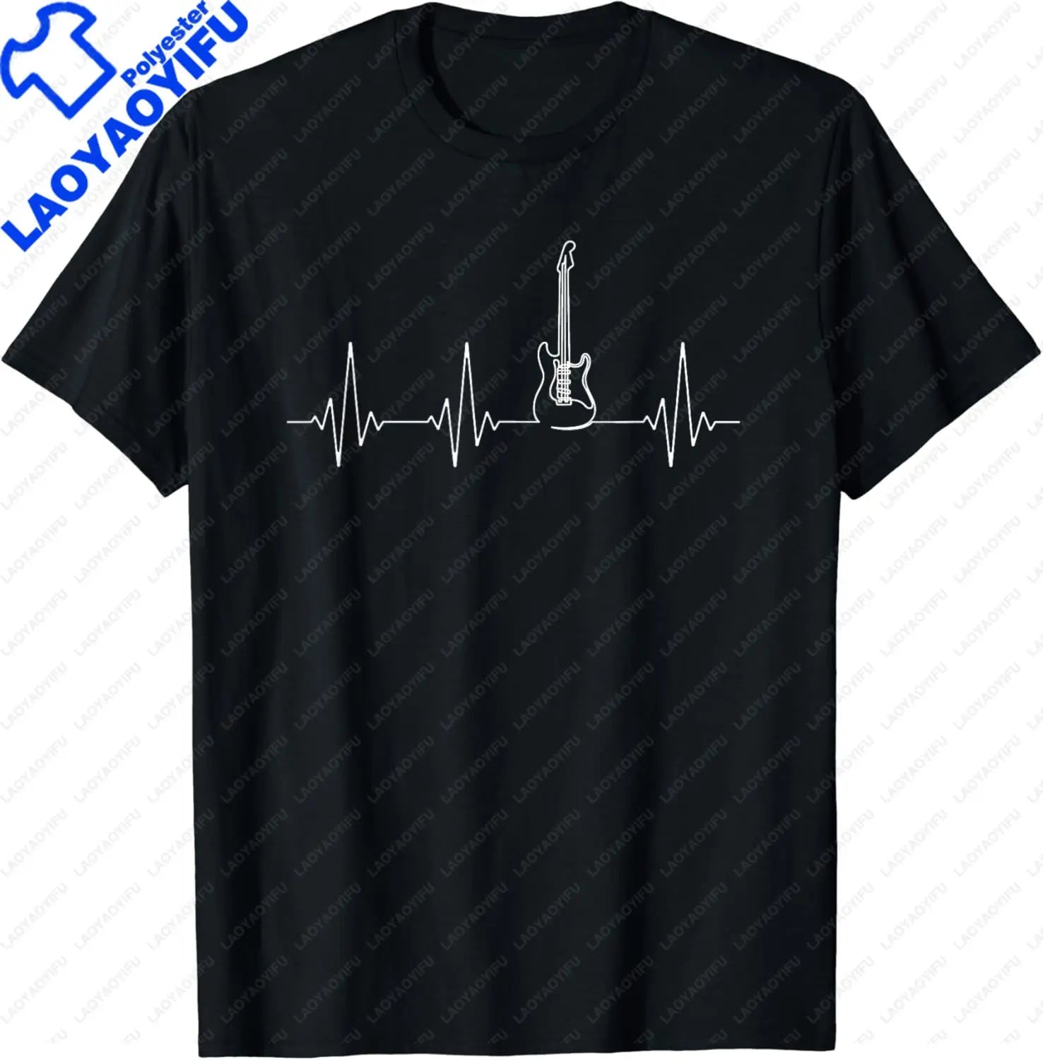 t-shirt Guitar Heartbeat Music Instrument for Guitarist T-Shirt Funny Gift Custom Printed Music Lovers Graphic Shirts Unisex Summer Tops