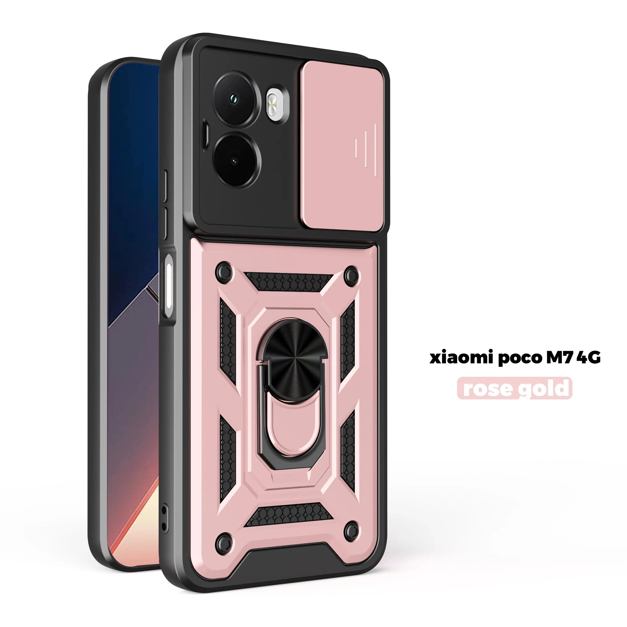 Shockproof Armor Case For Mi POCO M7 4G Car Holder Phone Cover Camera Lens Protection Fundas