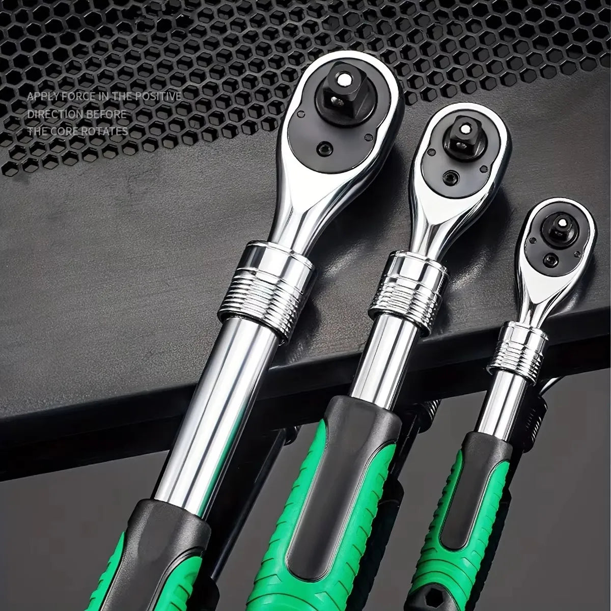 1/4，3/8，1/2 Inch Drive Socket Ratchet Wrench Extendable Handle Wrench 72-Tooth Quick-Release Reversible